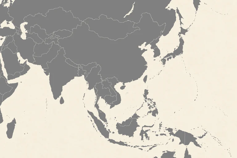 中国を中心に東アジアと東南アジアを描いた地図イメージ